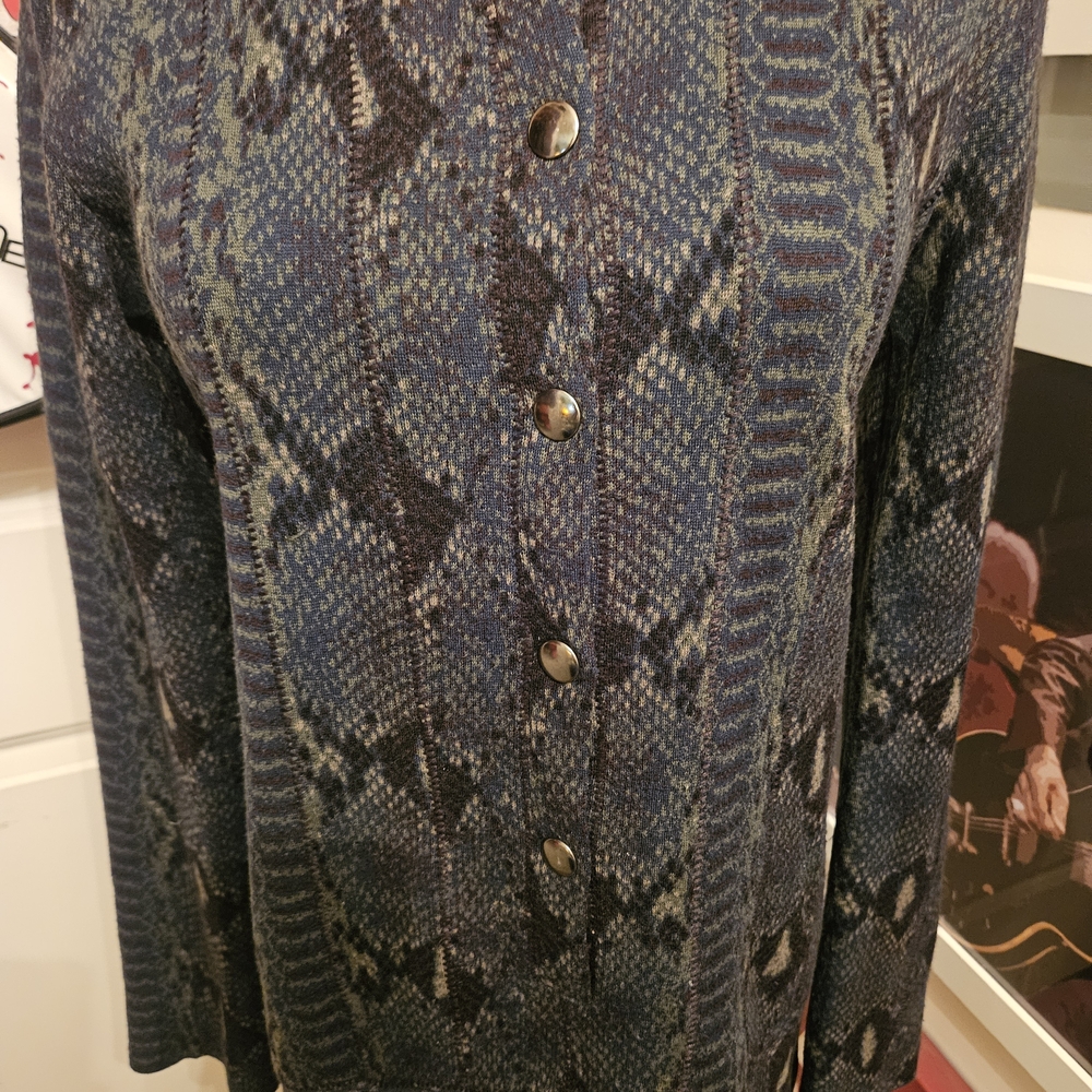 Chloé Vintage Mini Dress In Black Navy and Olive Tones. Runway Piece - Picture 5 of 10